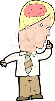 Royalty Free Clipart Image of a Man with a Brain Symbol