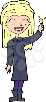 Royalty Free Clipart Image of a Woman Snapping