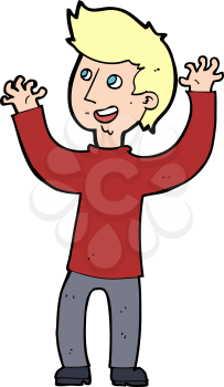 Royalty Free Clipart Image of a Man with Arms Up