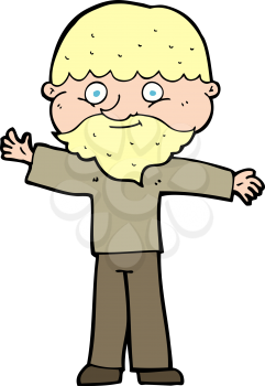 Royalty Free Clipart Image of a Happy Man with a Beard