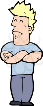 Royalty Free Clipart Image of a Man with His Arms Crossed