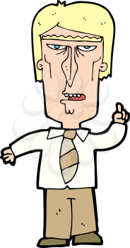 Royalty Free Clipart Image of a Stern Man Pointing