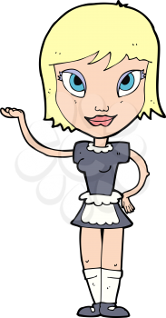 Royalty Free Clipart Image of a Waitress