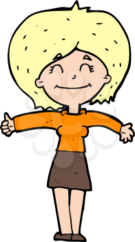 Royalty Free Clipart Image of a Girl Giving Thumbs Up