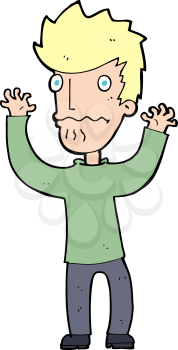 Royalty Free Clipart Image of a Frightened Man