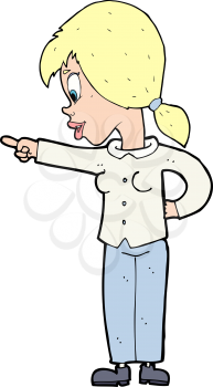 Royalty Free Clipart Image of a Woman Pointing