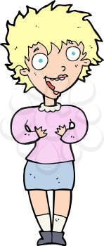 Royalty Free Clipart Image of an Excited Woman