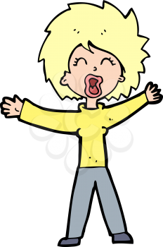 Royalty Free Clipart Image of a Woman Yawning