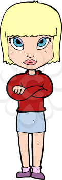 Royalty Free Clipart Image of a Woman With Arms Crossed