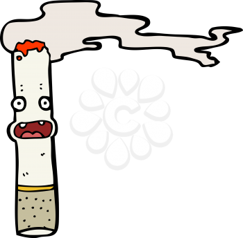 Royalty Free Clipart Image of a Cigarette Character