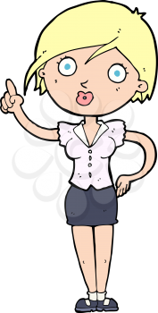 Royalty Free Clipart Image of a Woman Pointing Up