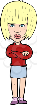 Royalty Free Clipart Image of a Woman With Arms Crossed