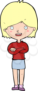 Royalty Free Clipart Image of a Woman With Arms Crossed