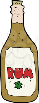 Royalty Free Clipart Image of a Bottle of Rum