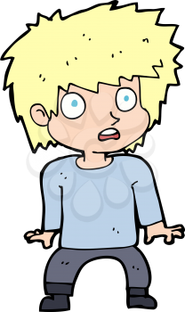 Royalty Free Clipart Image of a Scared Boy