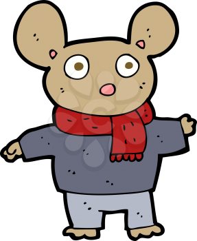 Royalty Free Clipart Image of a Mouse in Clothes