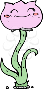 Royalty Free Clipart Image of a Happy Flower