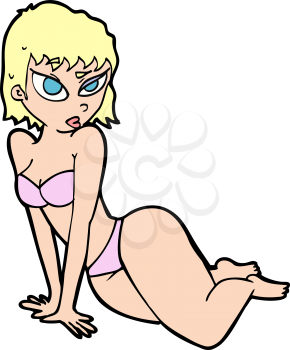 Royalty Free Clipart Image of a Woman in a Swimsuit