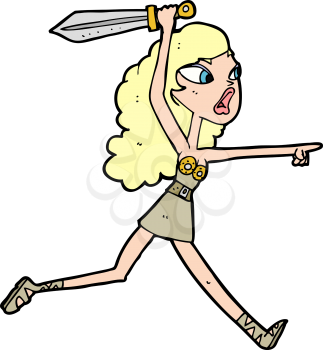 Royalty Free Clipart Image of a Viking Woman