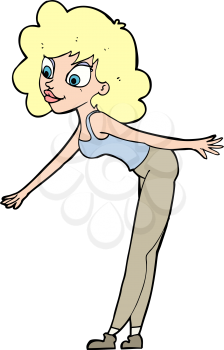 Royalty Free Clipart Image of a Woman Reaching