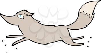 Royalty Free Clipart Image of a Running Wolf