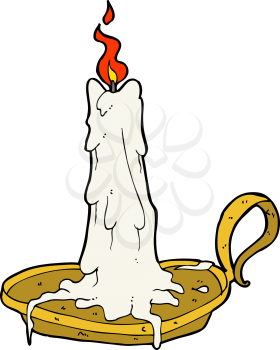 Royalty Free Clipart Image of a Melting Candle