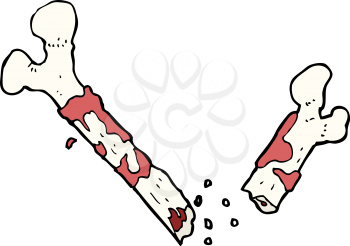 Royalty Free Clipart Image of a Broken Bloody Bone