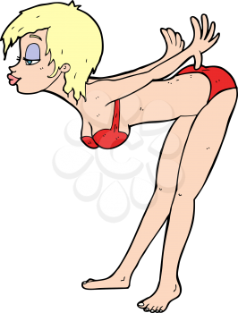 Royalty Free Clipart Image of a Girl in a Bikini