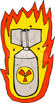 Royalty Free Clipart Image of a Flaming Bomb