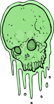Royalty Free Clipart Image of a Slimy Skull