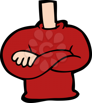 Royalty Free Clipart Image of a Torso with Folded Arms