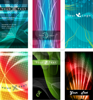 Collection of various bright business card designs