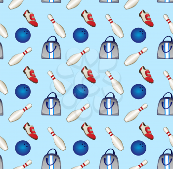 Bowling Equipment Icons Pattern