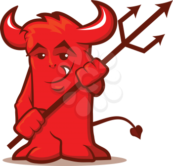 Red devil mascot cartoon