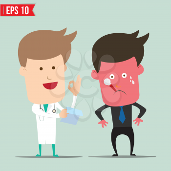 Cartoon Doctor and patient - Vector illustration - EPS10