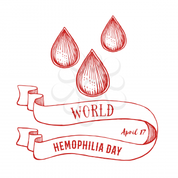 World hemophilia day poster in vintage style, vector