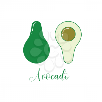 Avocado line design icons. Healthy lifestyle concept. 