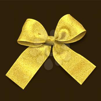 Golden ribbon with glitter, shiny luxury design