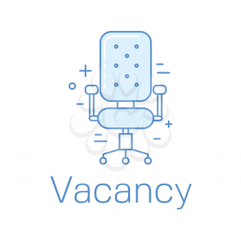 Vacancy job position with office chair, line art design