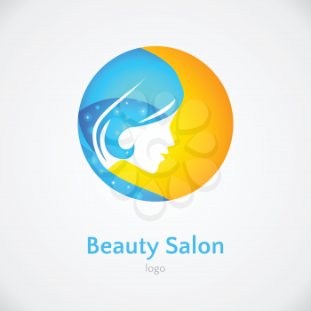 Woman vector logo design template. Girl silhouette - cosmetics, beauty, health & spa, salon, fashion themes. Creative icon.