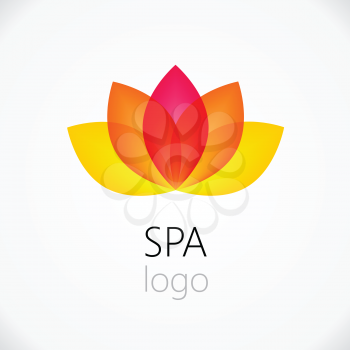 Lotus flower abstract vector logo design template. Health & SPA creative idea. Asian culture concept symbol icon.