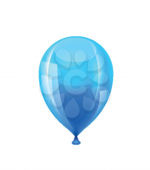 Vector illustration of blue shiny balloon. Isolated illustration on white background