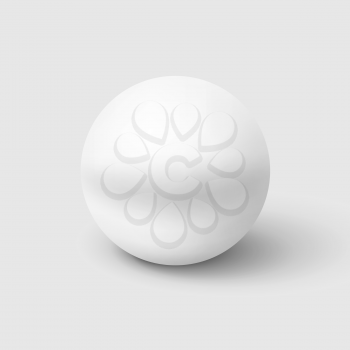 Realistic white sphere on white background. Vector illustration. Isolated sphere.
