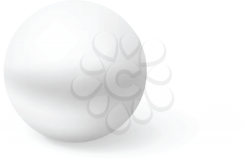 Realistic white sphere on white background. Vector illustration. Isolated sphere.