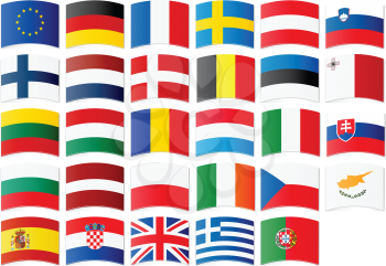 Icons of flags of the European Union. Vector illustration.
