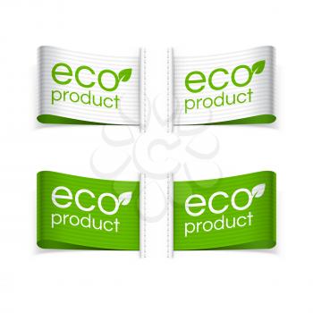 Eco and Eco product labels. Isolated vector illustration.