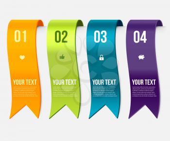 Set of ribbon banners. Wave ribbons. Banner infographic template