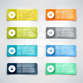 Set of Colourful Stickers. Set of Colorful Labels. Template for banner, website, infographic, flyer. Infographic Concept.