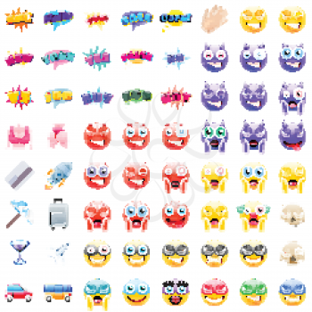 Ultimate Set of Modern Emojis, Emoticons Realistic Vector Illustration Symbols. Variety of Emotions. Yes, Versus, New, Sale, Job, Rocket, Traveling, Butt, Chest, Start-up, Eco, Superhero, Thief, Hot