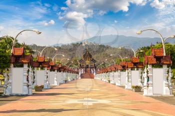 The Royal Ratchaphruek Park in Chiang Mai, Thailand in a summer day